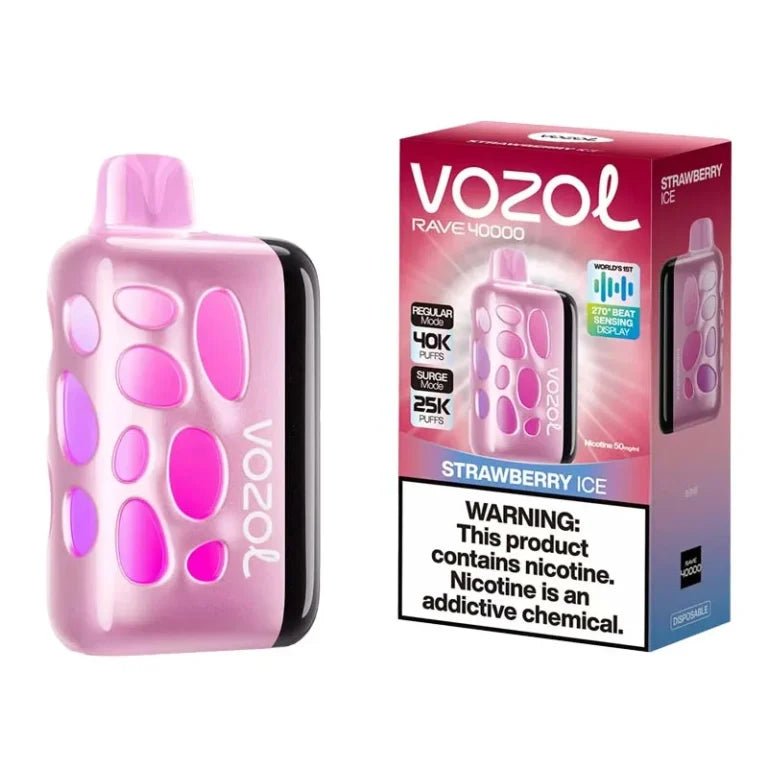 VOZOL RAVE 40K Puffs – 5% (Regular mode 40k & Surge mode 25k) Disposable Vape – Type C Rechargeable