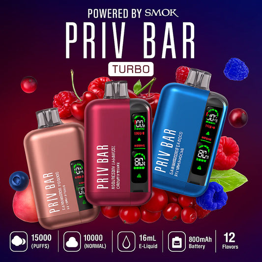 PRIV BAR TURBO 15000 PUFFS DISPOSABLE VAPE