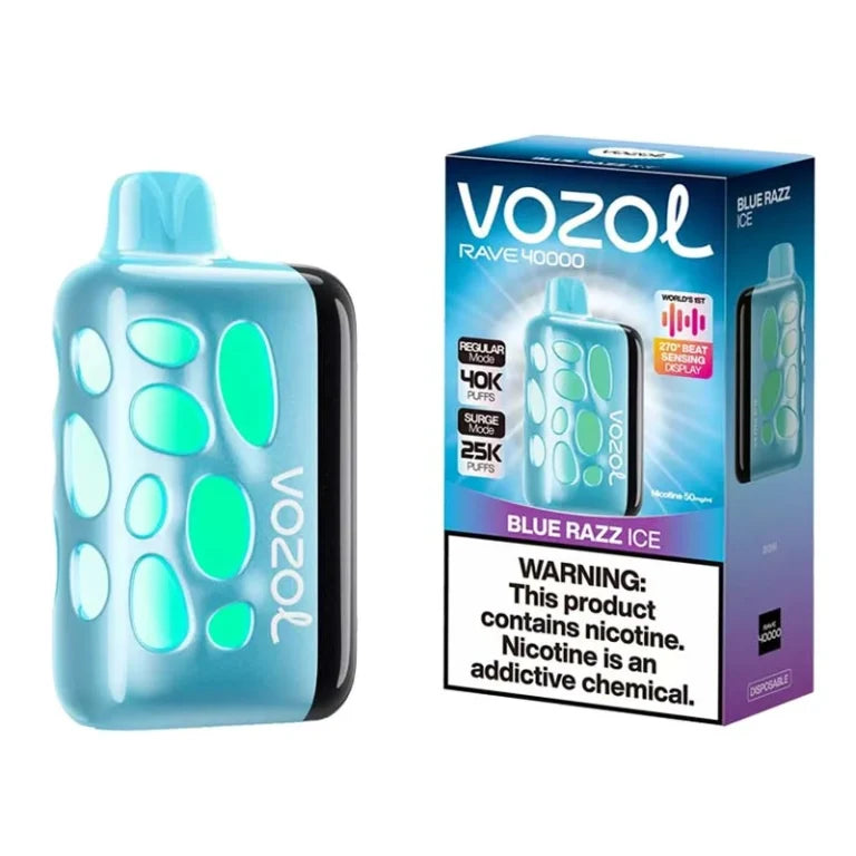 VOZOL RAVE 40K Puffs – 5% (Regular mode 40k & Surge mode 25k) Disposable Vape – Type C Rechargeable