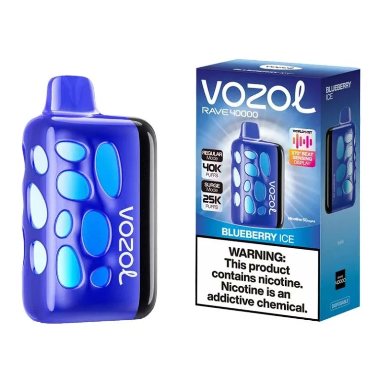 VOZOL RAVE 40K Puffs – 5% (Regular mode 40k & Surge mode 25k) Disposable Vape – Type C Rechargeable